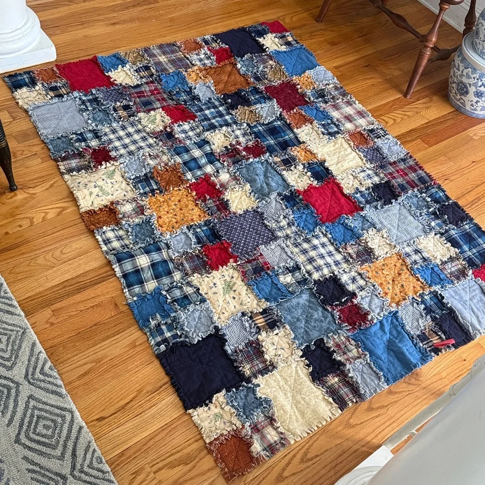 Handmade Multi colors quilt 50 inches by 64 inches